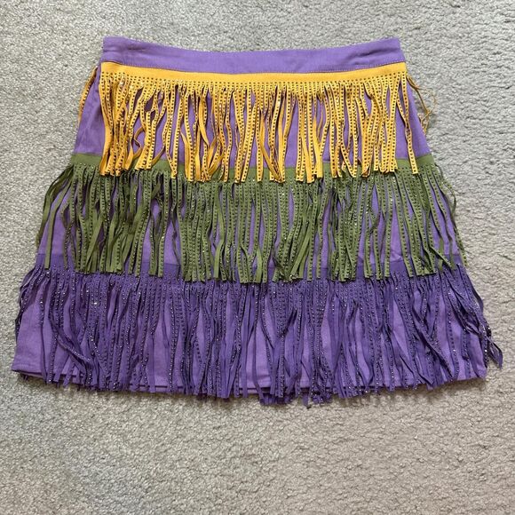 Bibi Mardi Gras fringe and sparkle skirt NWT - S - Picture 3 of 5